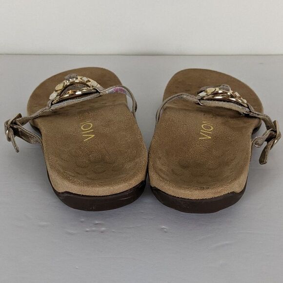 Vionic Ricci Gold Rhinestone Orthaheel Flip Flop Sandals Women's Size 5 - Picture 10 of 10